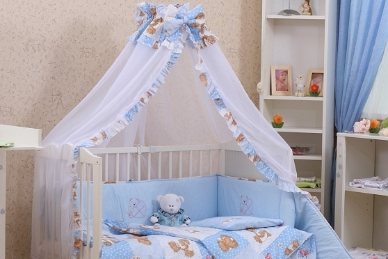кроватка с балдахином для новорожденного ребенка
